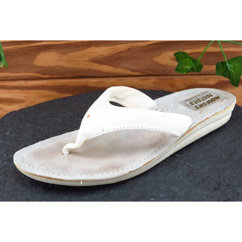 Mootsies Tootsies Sz 7 M White Flip Flop Synthetic Women Sandals